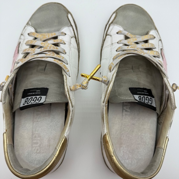 GOLDEN GOOSE SUPERSTAR PINK GOLD SIZE 40 GOLD LACES - Picture 8 of 11